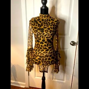 Mesh Leopard Bodysuit